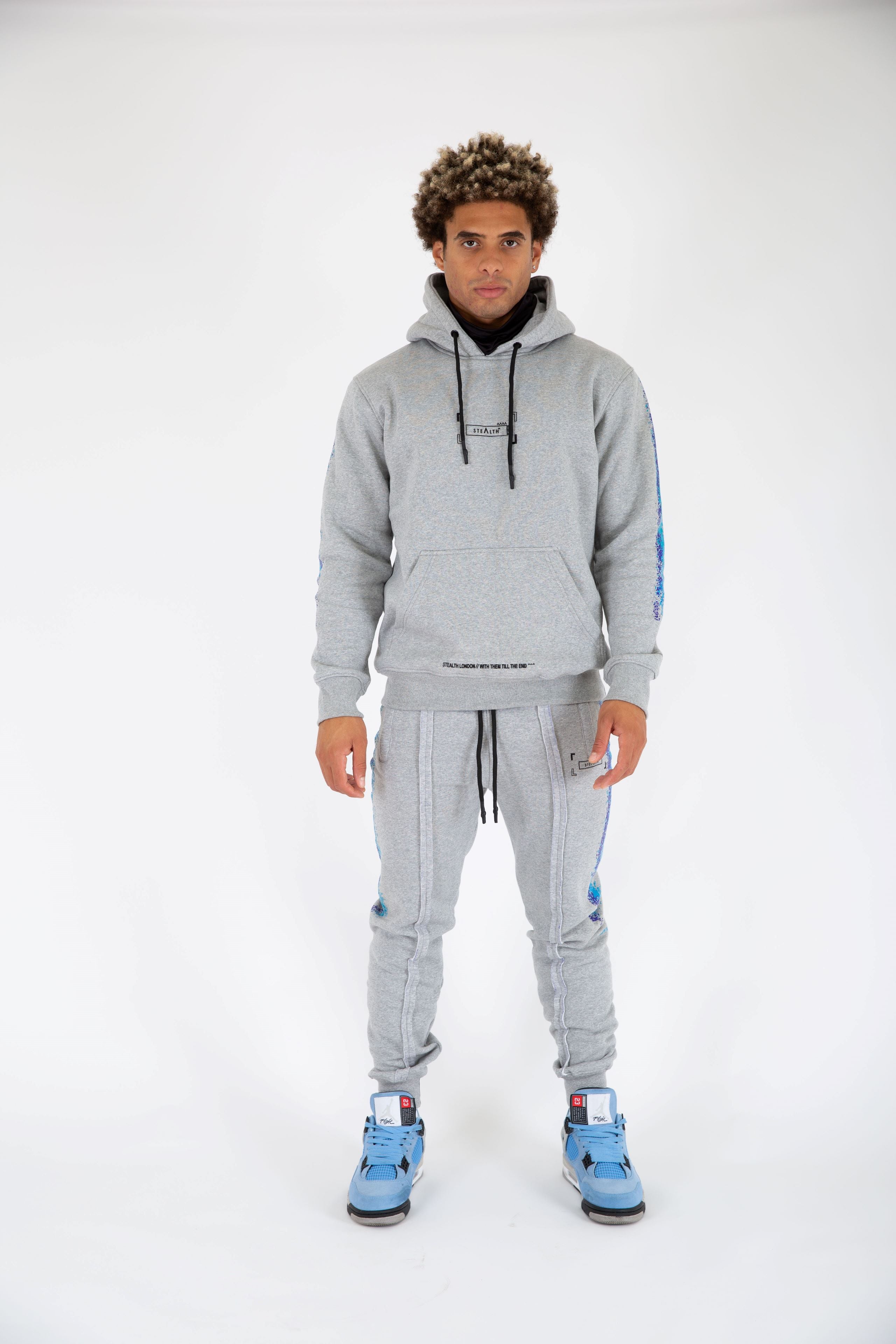 Men at Work facemask Tracksuit (Grey) | Stealth London