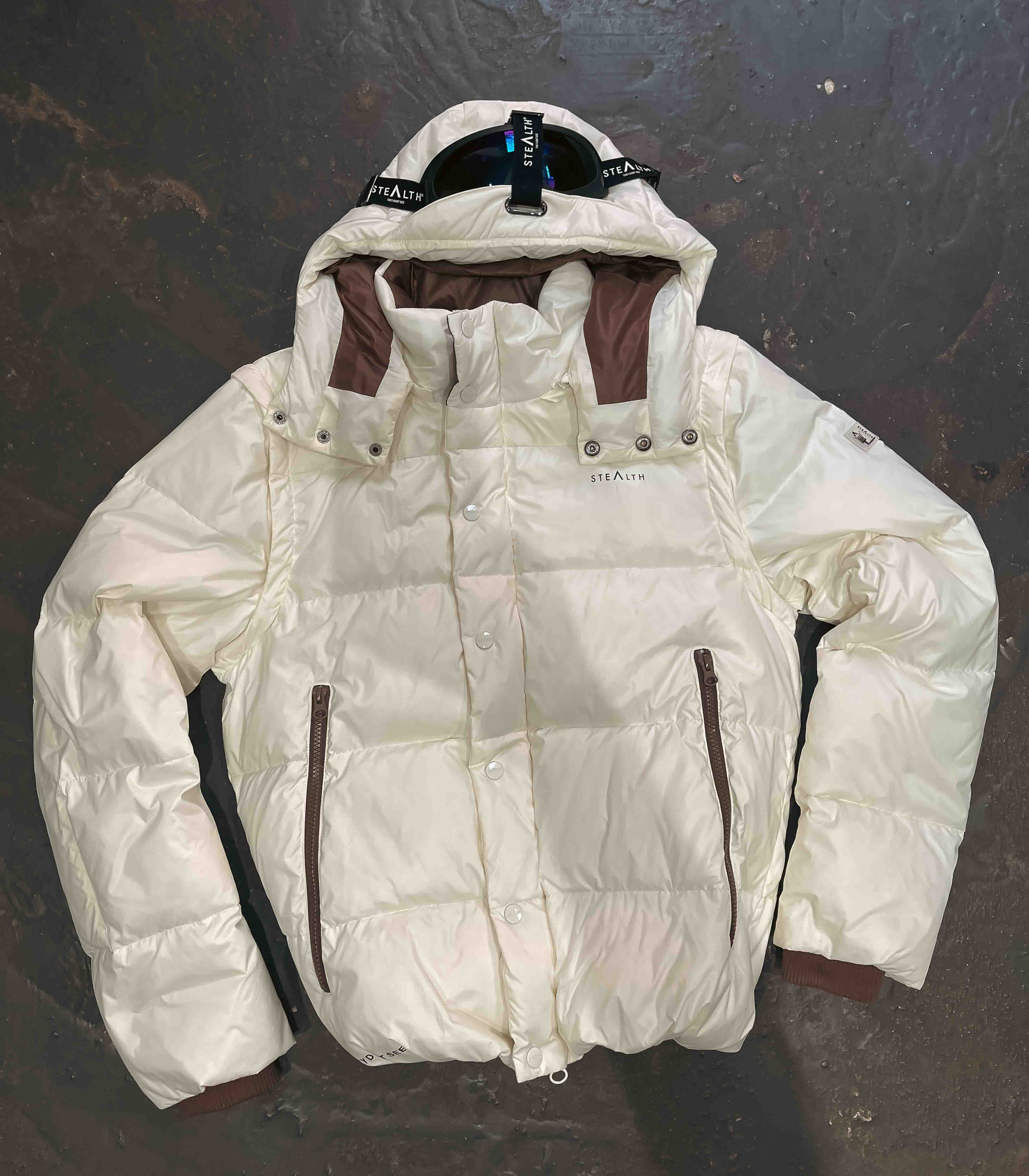 COMMSAT PUFFA JACKET MEDIUM BEIGE (SAMPLE)