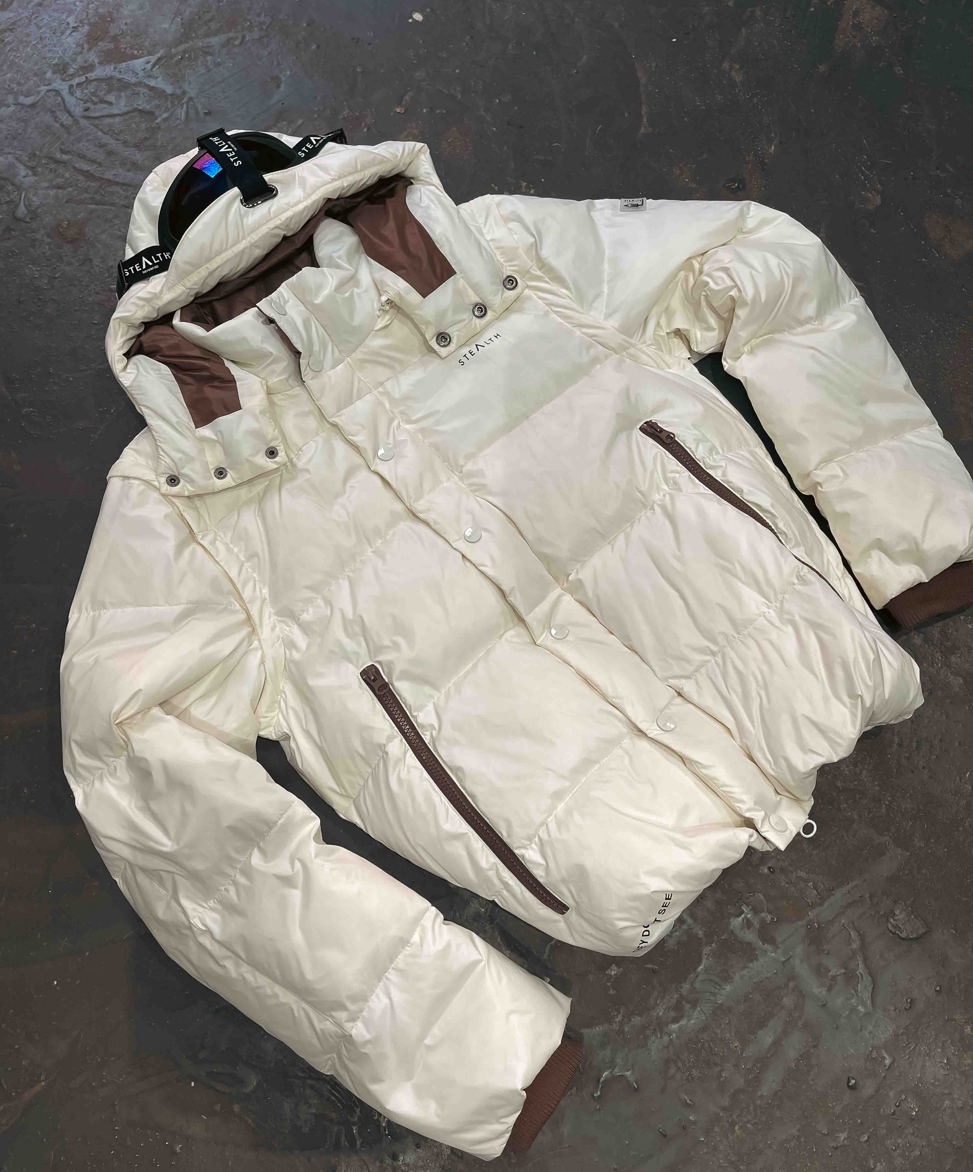 COMMSAT PUFFA JACKET MEDIUM BEIGE (SAMPLE)