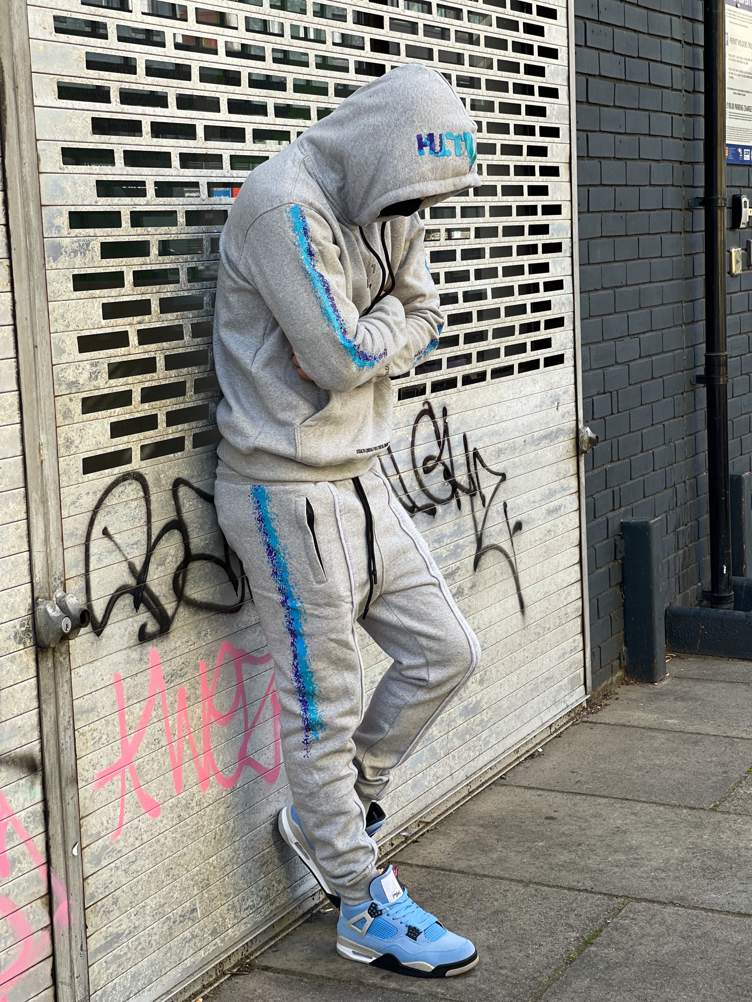 Men at Work facemask Tracksuit (Grey)