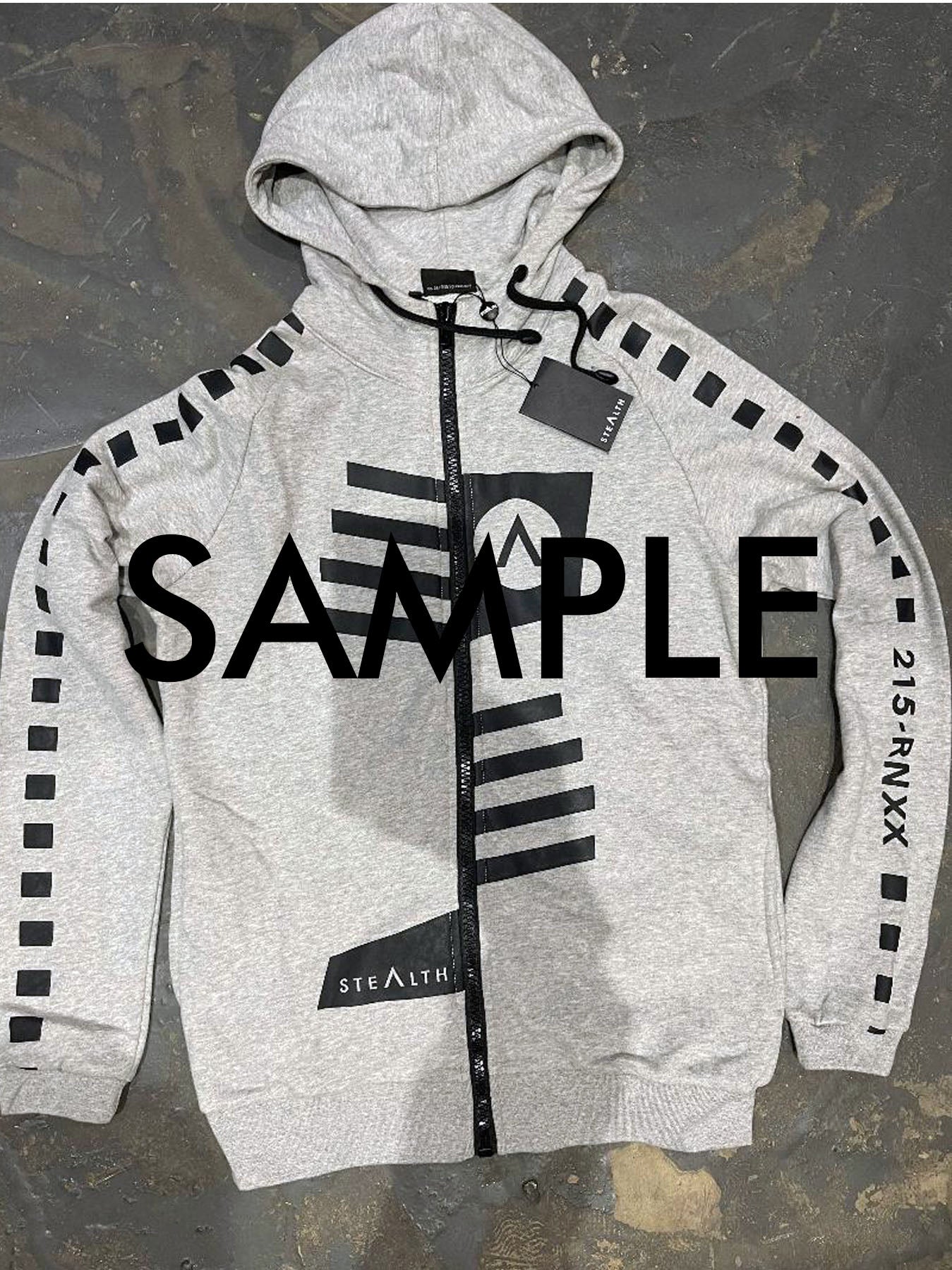 ZIP LOGOS HOODY GREY MEDIUM (SAMPLE)