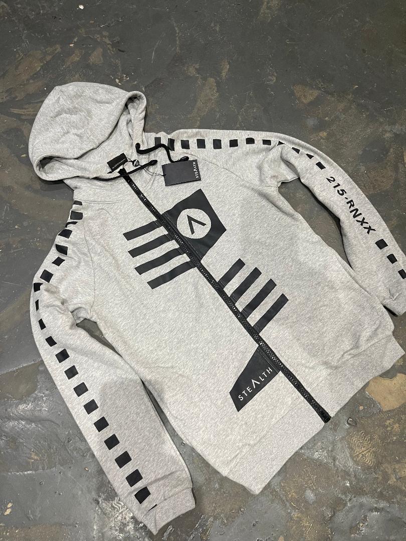 ZIP LOGOS HOODY GREY MEDIUM (SAMPLE)