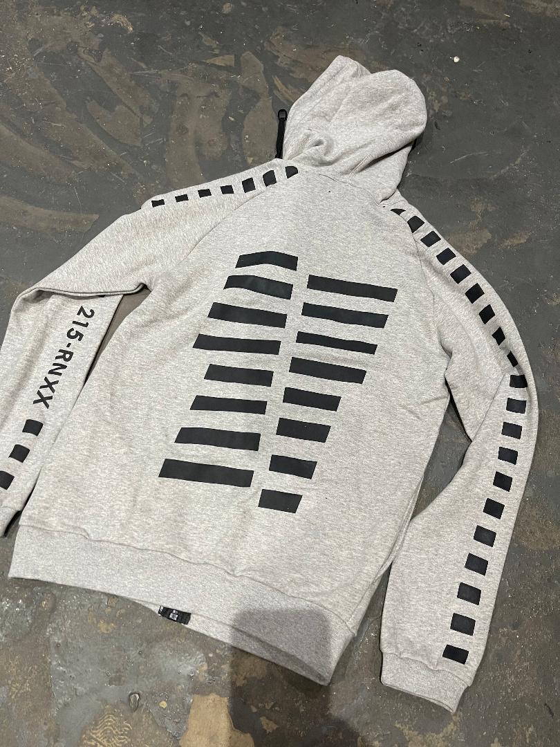 ZIP LOGOS HOODY GREY MEDIUM (SAMPLE)