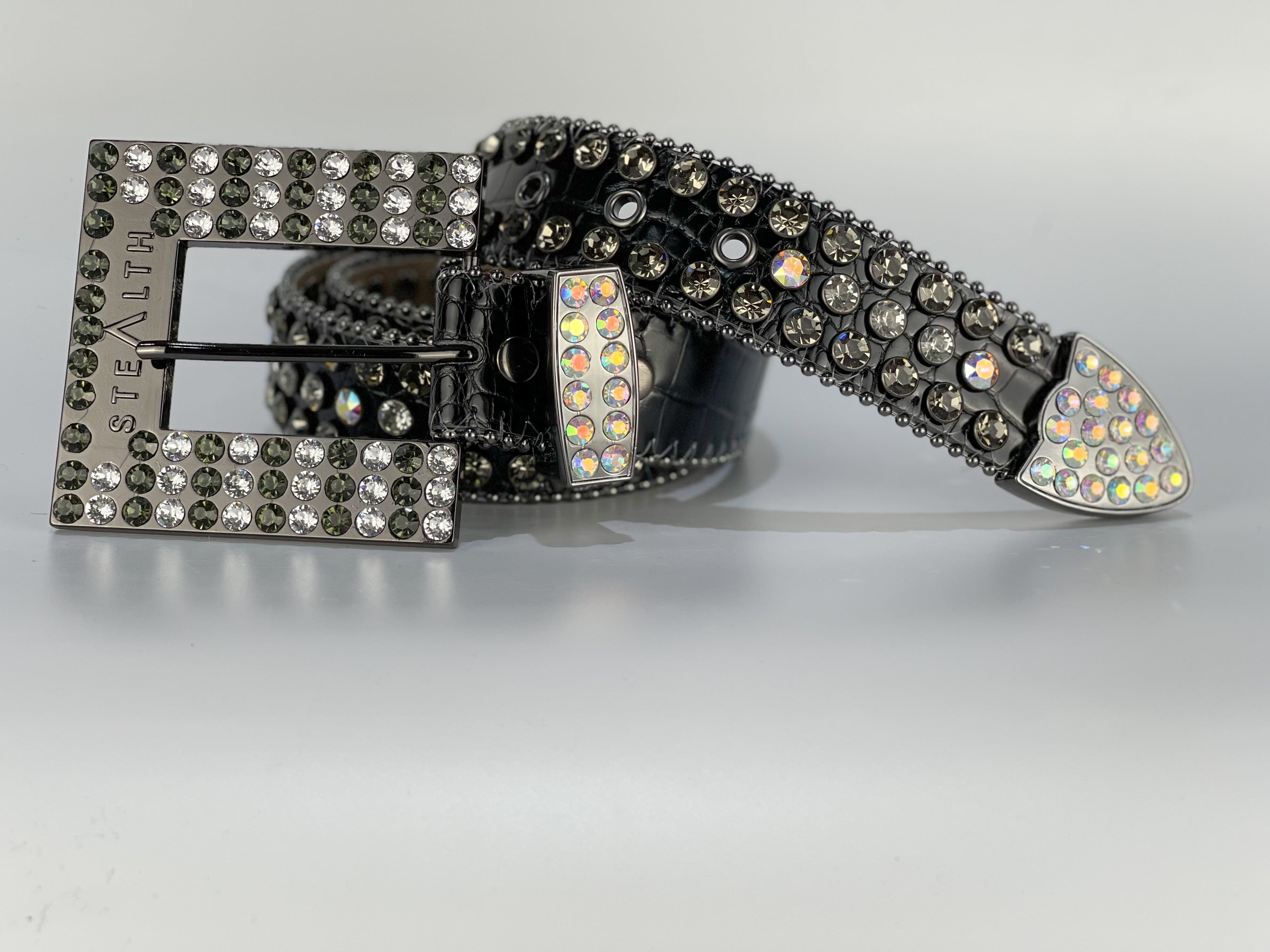 Leather Embellished Belt (Black)